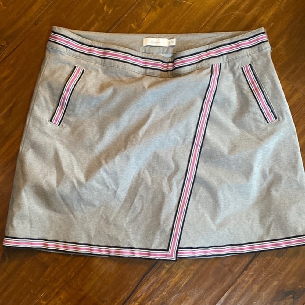 Lady Hagen gray w/ ribbon trim‎ golf skort